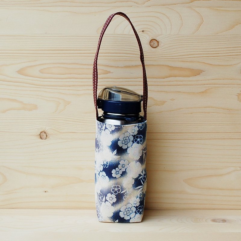 渐层樱花 水壶袋 - 随行杯提袋/水壶袋 - 棉．麻 蓝色
