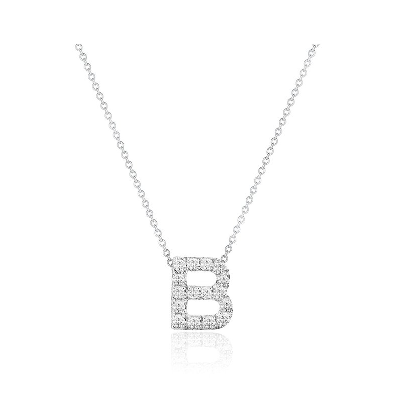 B - Alphabet Necklace | 14K金真钻项链 - 项链 - 钻石 