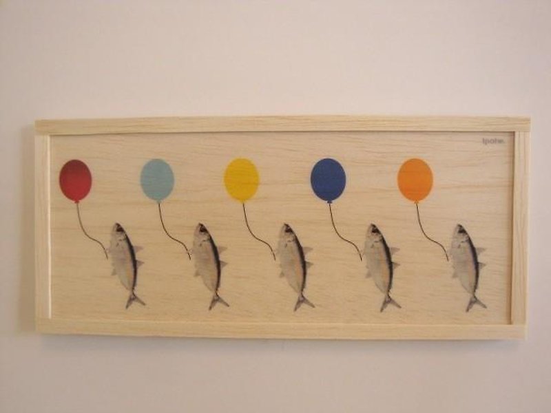 Fish and baloon - 墙贴/壁贴 - 木头 
