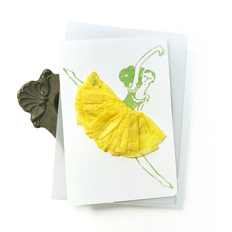 バレリーナのカード　黄色スカート - 卡片/明信片 - 纸 黄色