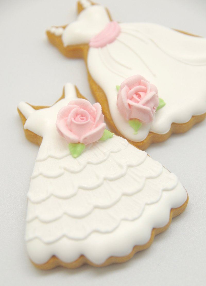 白色婚礼饼干（20片）纯白礼服 糖霜饼干 新人婚礼 婚礼小物 TFD - 手工饼干 - 新鲜食材 白色