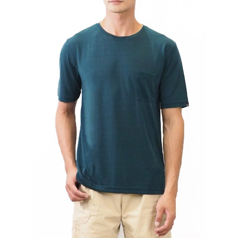 COOCHAD 天然机能凉爽快干 铜氨丝口袋Tee 墨绿色 - 男装上衣/T 恤 - 其他材质 绿色