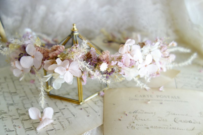 婚礼花饰系列~粉色星芒花环 - 发饰 - 植物．花 粉红色
