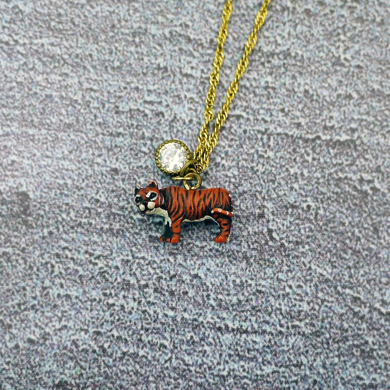 欢乐丛林动物派对 项链(老虎) - 项链 - 塑料 金色