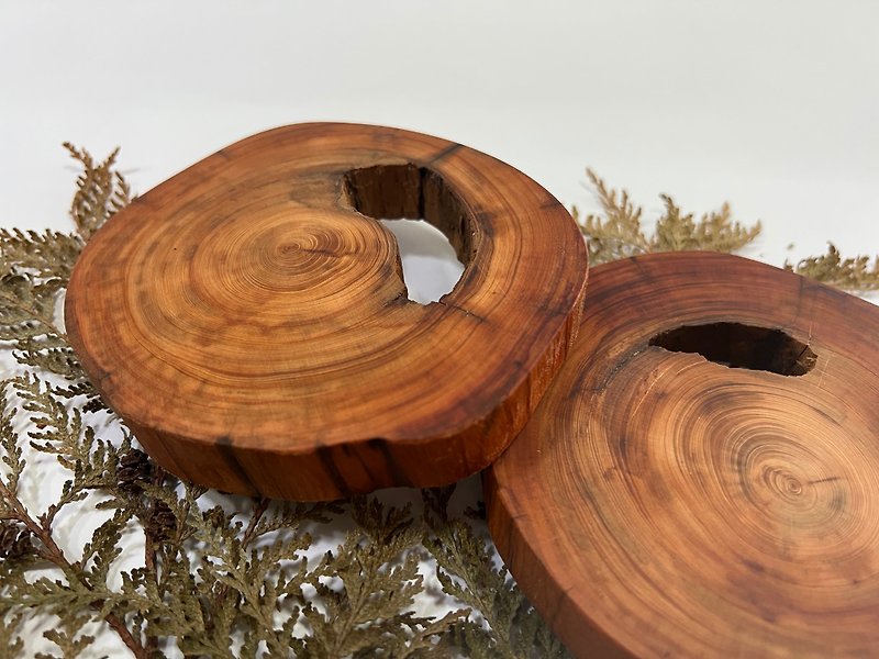 台湾黄桧重油根瘤(真好康)木纹杯垫-散发木质芬芳 - 杯垫 - 木头 
