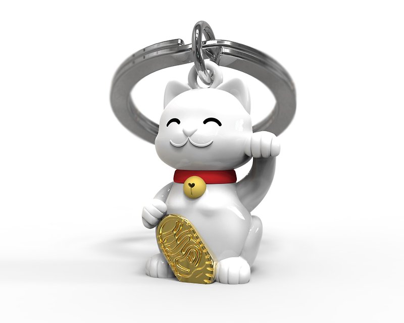 【Metalmorphose】MTM招财猫钥匙圈 吊饰/礼品 - 钥匙链/钥匙包 - 其他金属 白色