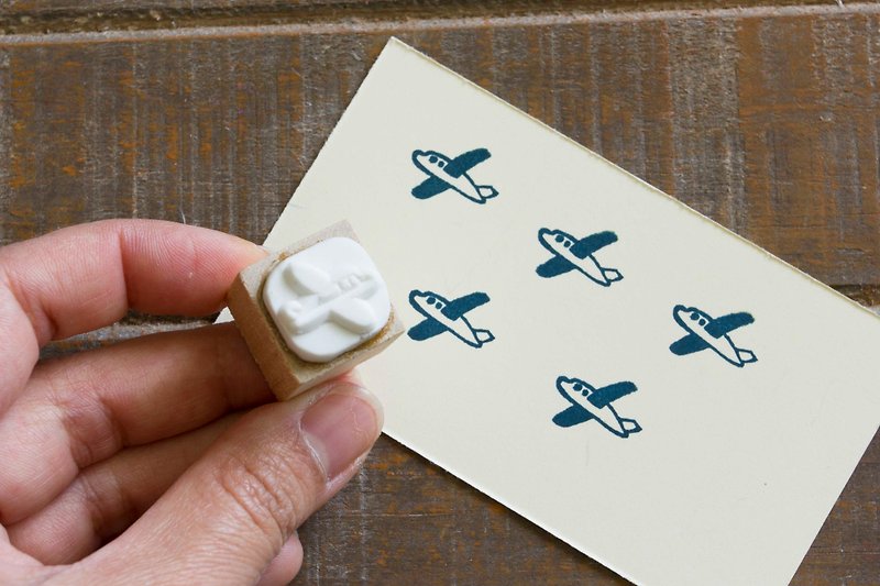 手刻 小飞机 橡皮章 - 印章/印台 - 橡胶 白色