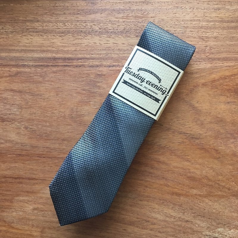 Neck tie Grey Shade Stripe - 领带/领带夹 - 棉．麻 灰色