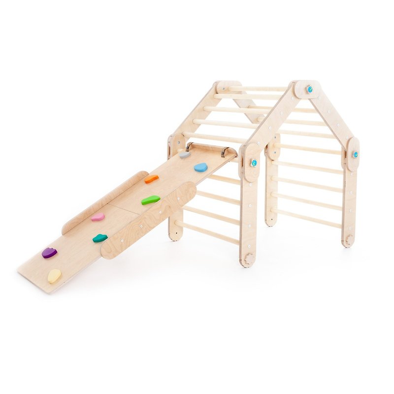 【育儿放电神器】happymoon 多功能游戏攀爬架－原木色 - 儿童家具 - 木头 
