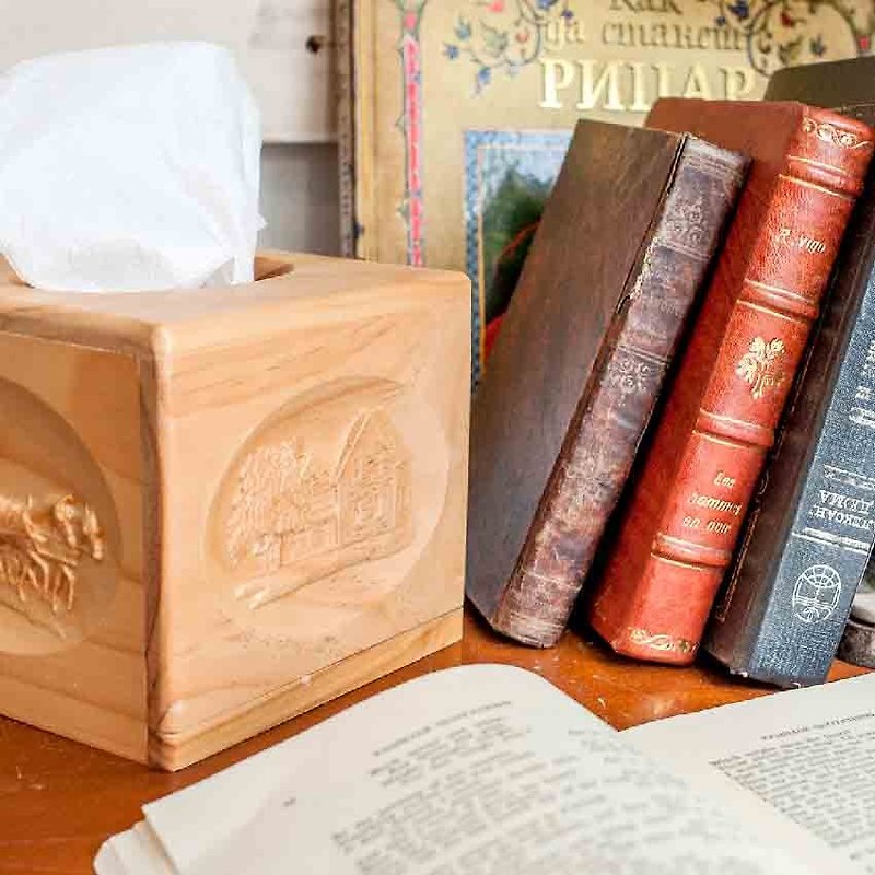 【居家良品】小面纸盒 / 定制化 木制 面纸盒  纽松木 - 收纳用品 - 木头 咖啡色