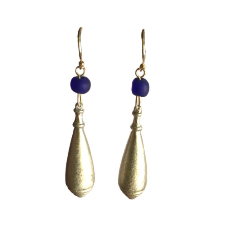 Recycled Bomb Drop Earrings, Laos - 耳环/耳夹 - 其他金属 银色