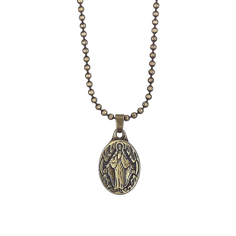 雕花圣母项链 Carved Mother of God Necklace - 项链 - 其他金属 金色