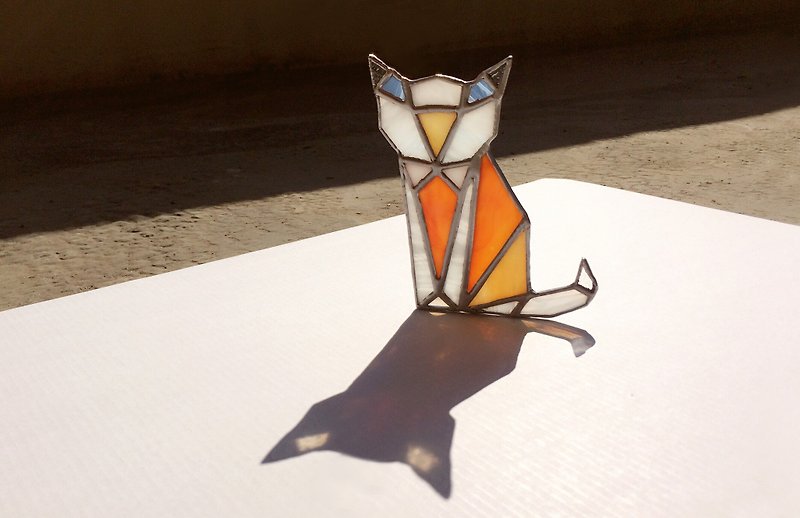 光折小灯-猫 灯饰 折纸 玻璃镶嵌 - 灯具/灯饰 - 玻璃 橘色