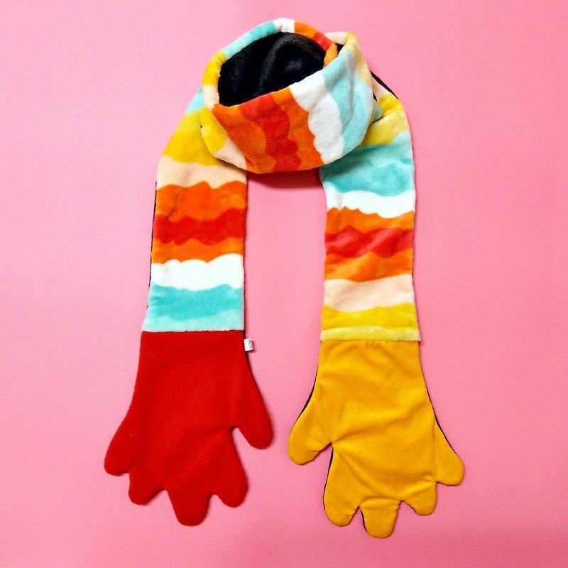 大亨堡 / 手套围巾 - 围巾/披肩 - 棉．麻 红色