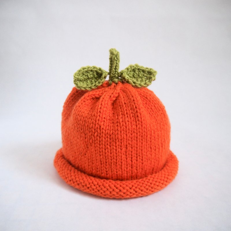 四季桔帽 手织 - 帽子 - 压克力 橘色