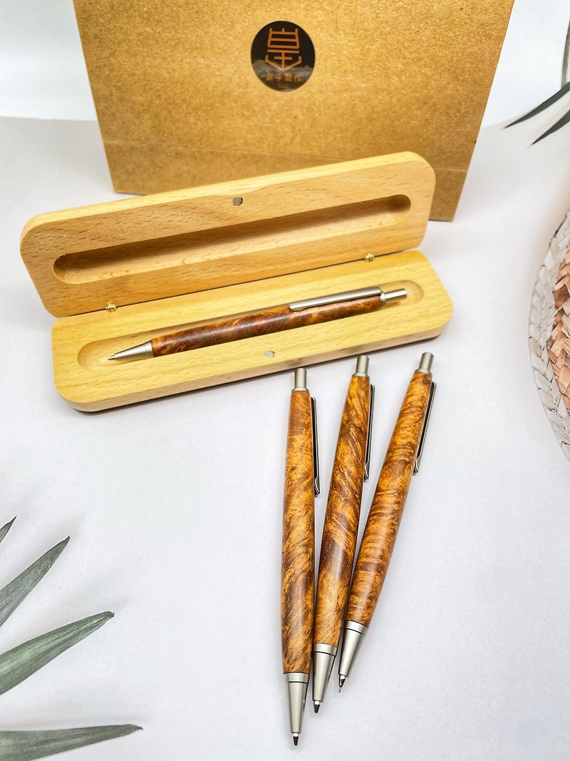 【皇手制作】最美的木纹—黄花梨木树瘤自动铅笔 - 铅笔/自动铅笔 - 木头 咖啡色