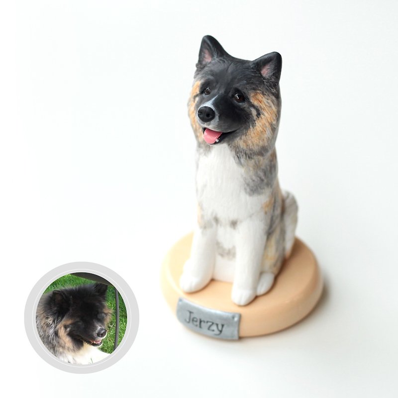 定制狗雕像，3D 定制狗肖像，狗雕塑，狗雕像 - 玩偶/公仔 - 粘土 多色