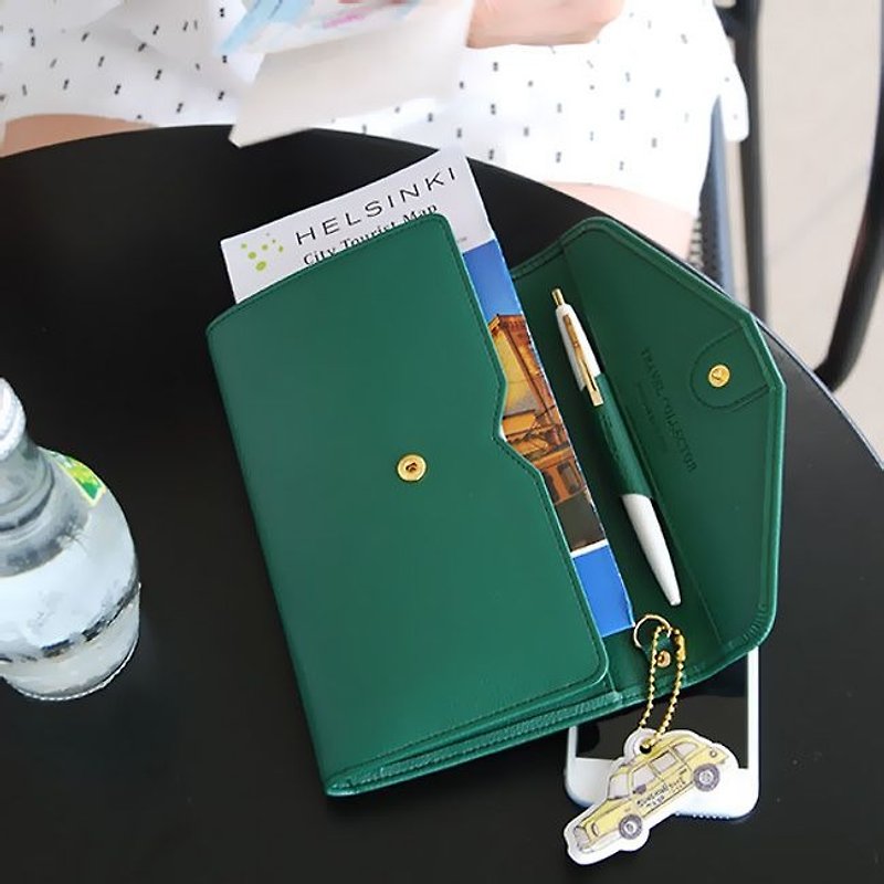PLEPIC 旅行收藏家护照信封包-森林绿,PPC93105 - 皮夹/钱包 - 人造皮革 绿色