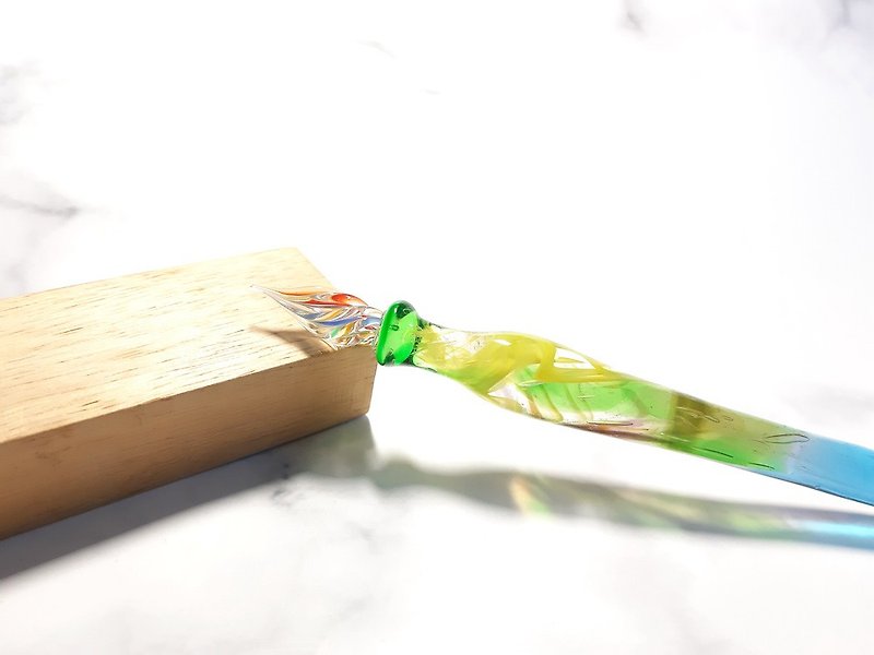 柚子林琉璃 - 迷幻森林系列 - 炎澈 - 琉璃笔 - 沾水笔 - 蘸水笔 - 玻璃 多色