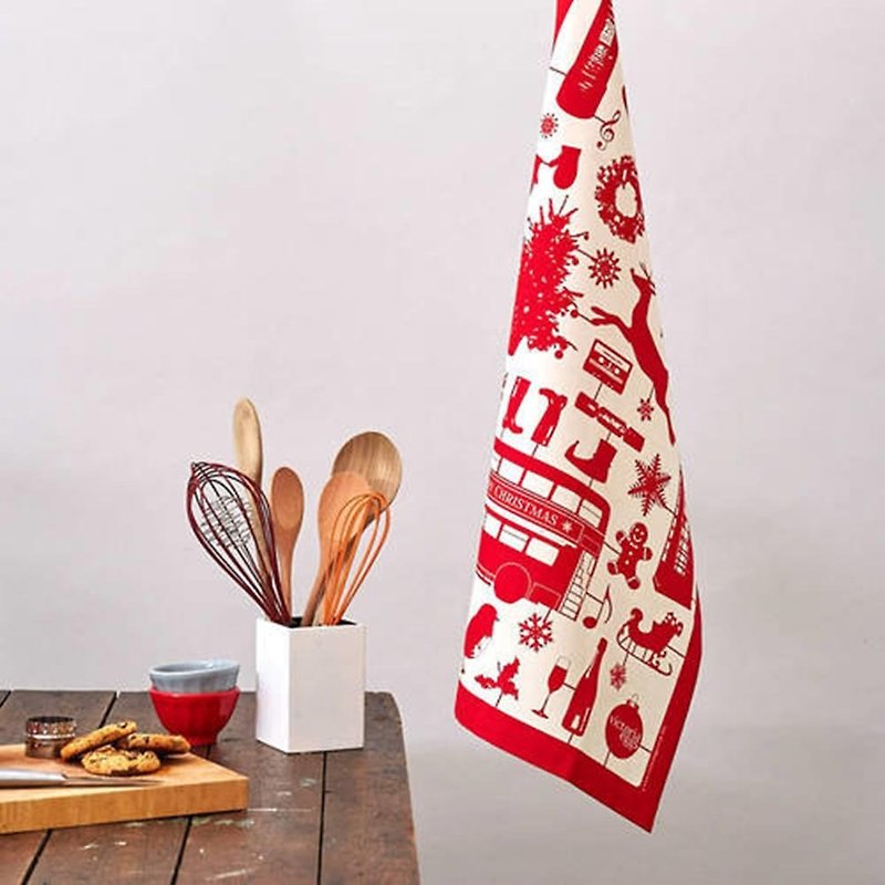 英国蛋 纯棉碗盘擦布 模型耶诞节 - 餐垫/桌巾 - 棉．麻 红色