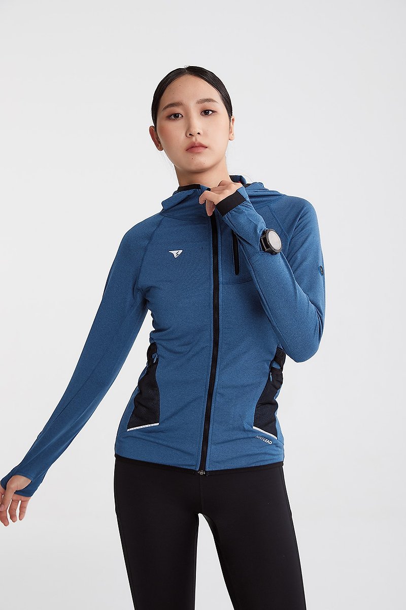 【SUPERACE】内刷毛保暖层跑步外套2.0版 / 女 / 蓝 - 女装休闲/机能外套 - 聚酯纤维 蓝色
