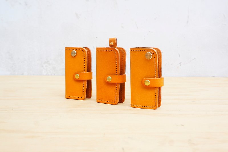 新革の汽车钥匙包/一般钥匙包 - 钥匙链/钥匙包 - 真皮 橘色