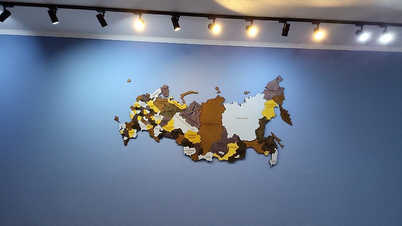 Custom 3D wooden map your country (puzzle) - large wall decor - 地图 - 羊毛 多色