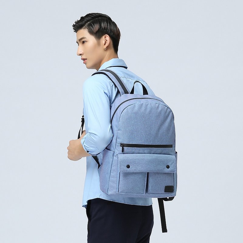 休闲运动形 后背包 超轻身 防泼水 香港品牌 Urbanist - 天蓝色 - 后背包/双肩包 - 防水材质 蓝色