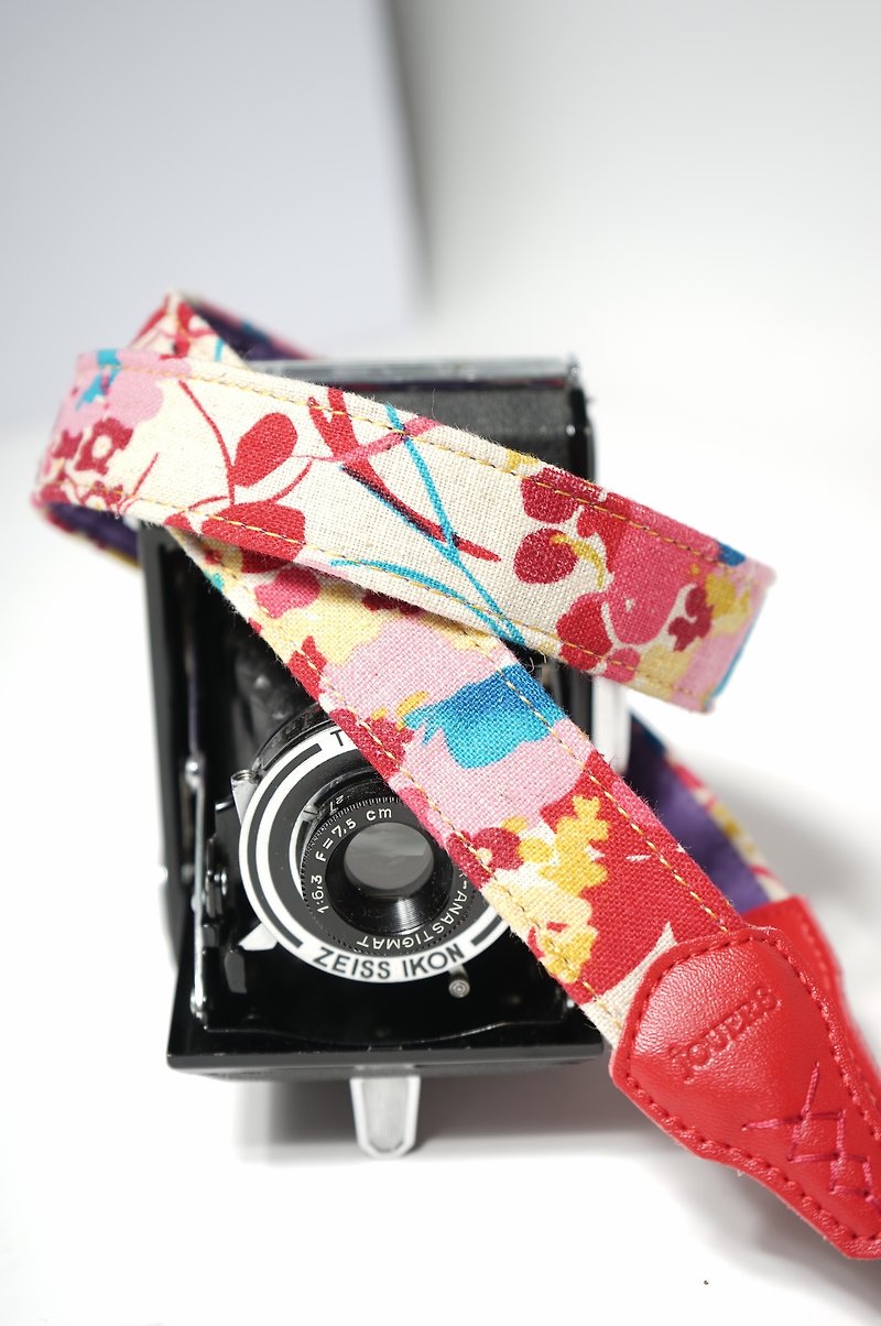 棉麻春原2.5舒压相机背带 - 相机 - 棉．麻 红色