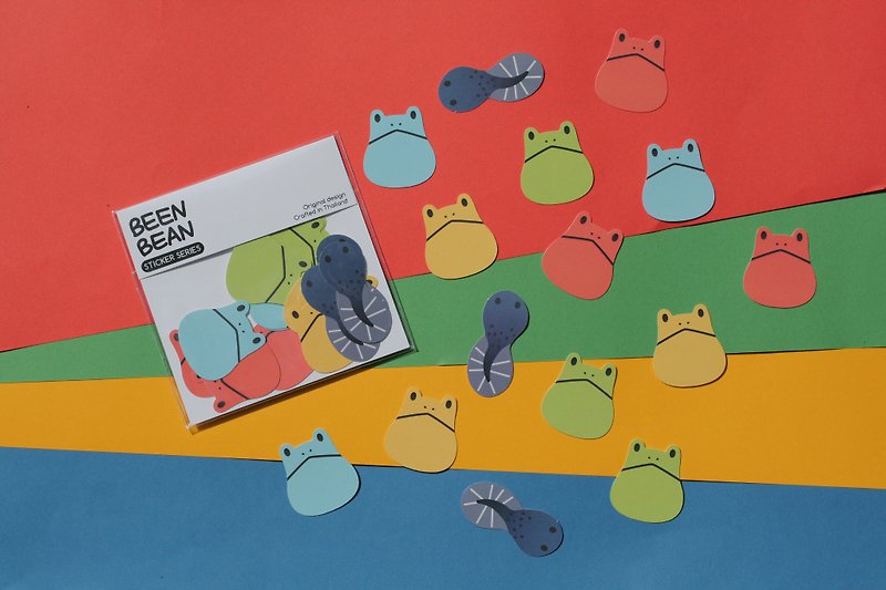 Frog sticker series (set of 15pcs) - 贴纸 - 纸 多色