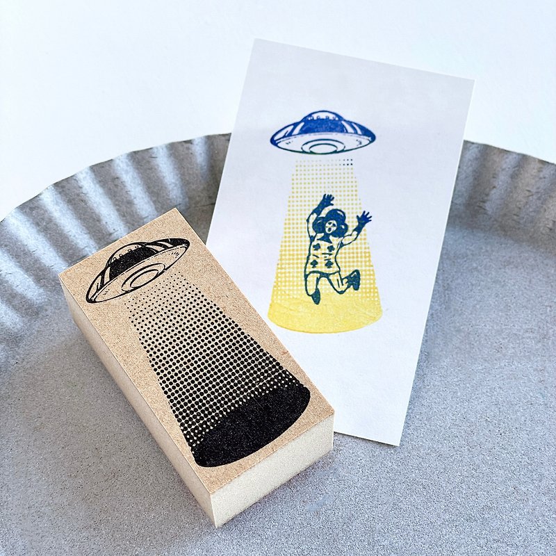 キャトルミューティレーションのはんこ　UFOスタンプ (30×60) - 印章/印台 - 木头 咖啡色