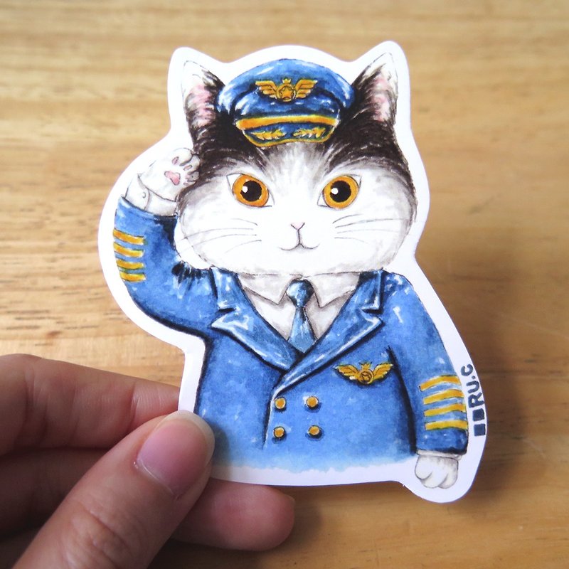 我的志愿: 猫猫飞机师 贴纸 - 贴纸 - 纸 多色