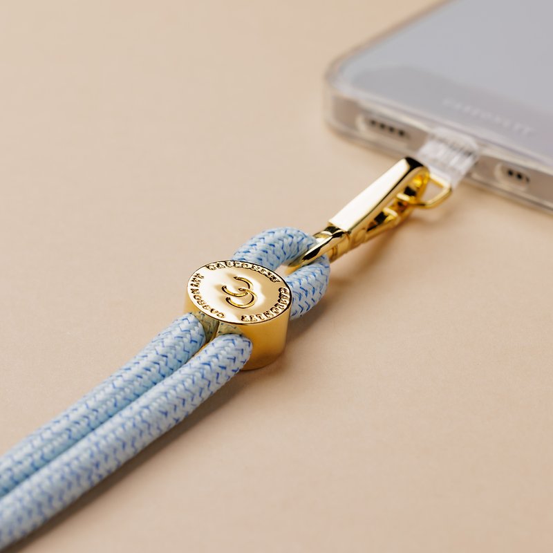 【6mm】清水蓝编织便携手机挂绳配透明夹片 - 手机配件 - 贵金属 蓝色