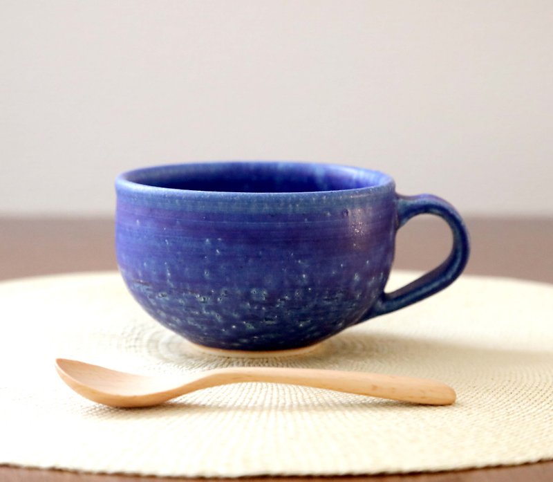ディープシーブルーの釉薬 マグカップ 2 / スープカップとしても - 咖啡杯/马克杯 - 陶 蓝色