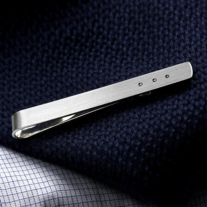 Wedding Tie Clip engraved - Men's tie clip - Sterling silver Tie Clip - 领带/领带夹 - 纯银 银色