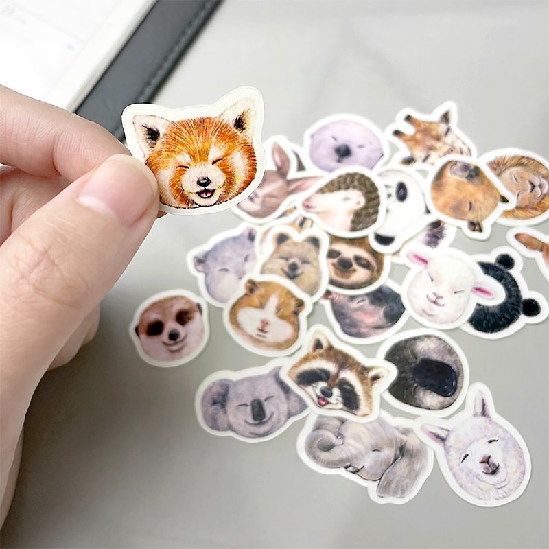 【 6 种组合可选 】狗狗、猫咪、动物、鸟儿头像系列贴纸 - 贴纸 - 纸 多色