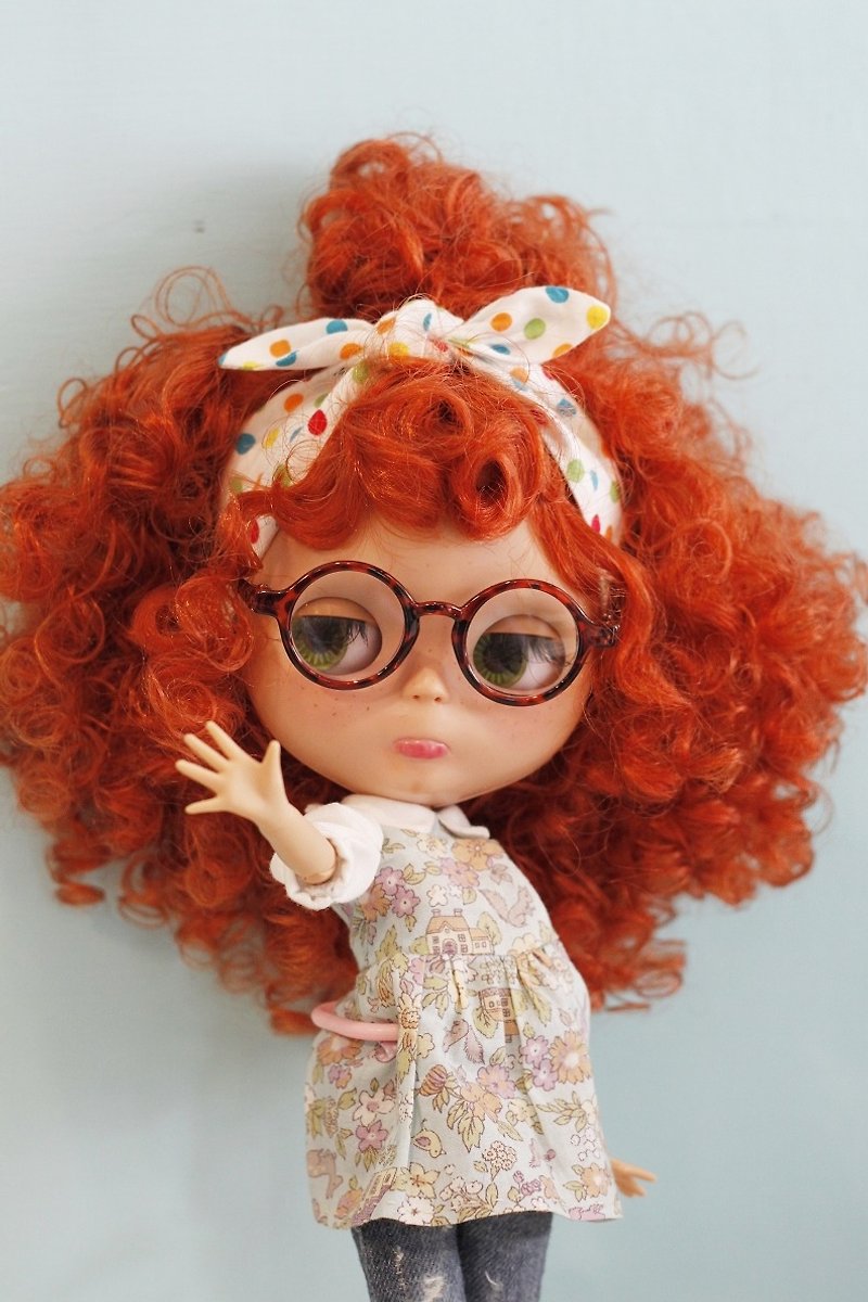 娃用复古风玳瑁眼镜Holala、妹头、小布与monchhichi可以戴 - 眼镜/眼镜框 - 塑料 咖啡色