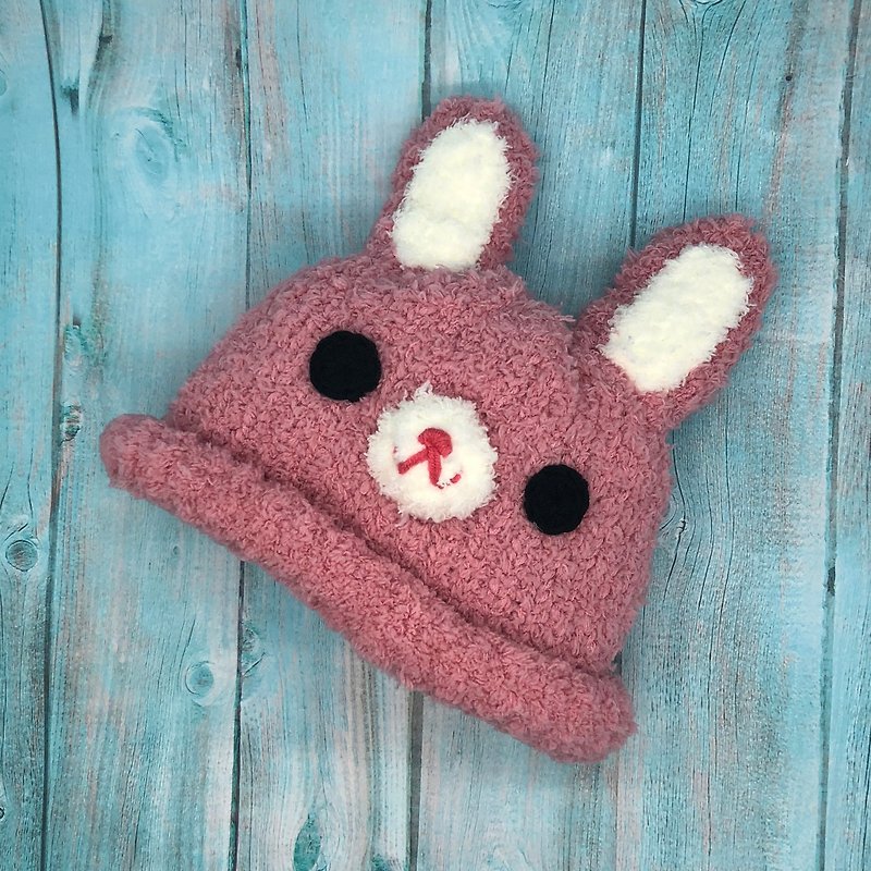 兔子-毛线编织宝宝毛线帽 弥月礼 周岁礼 (大人小孩尺寸皆有) - 婴儿帽/发带 - 聚酯纤维 粉红色