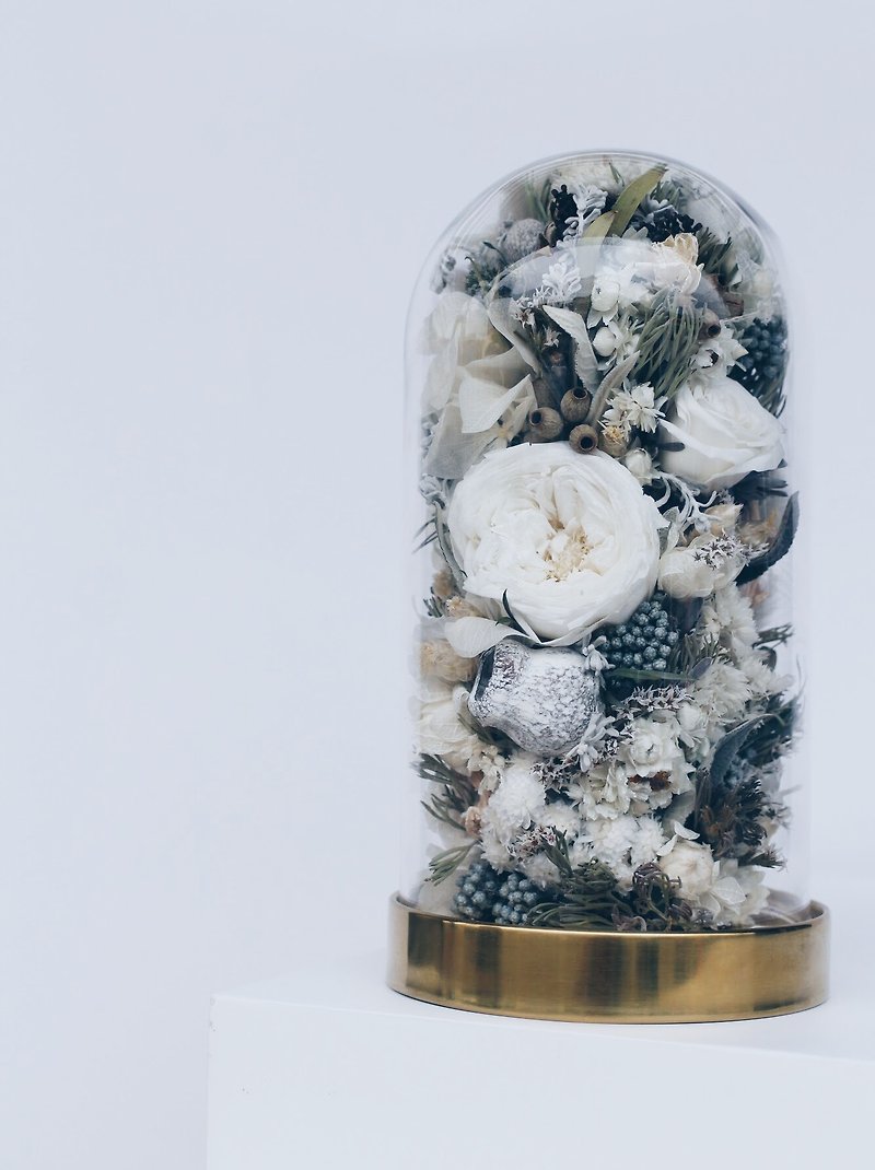 Eternal Floral Dome【众神之王-宙斯Zeus】永生花 瓶中花 送礼 - 摆饰 - 植物．花 白色