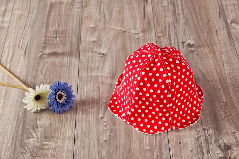 小童系列_Ladybug红白波点菇菇帽 - 婴儿帽/发带 - 棉．麻 红色