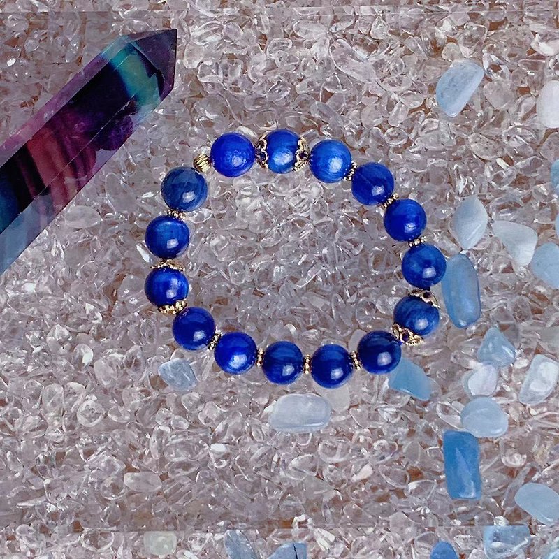 星河蓝精灵8m圆珠 蓝晶石 高品 能量水晶 开运手链 - 手链/手环 - 水晶 