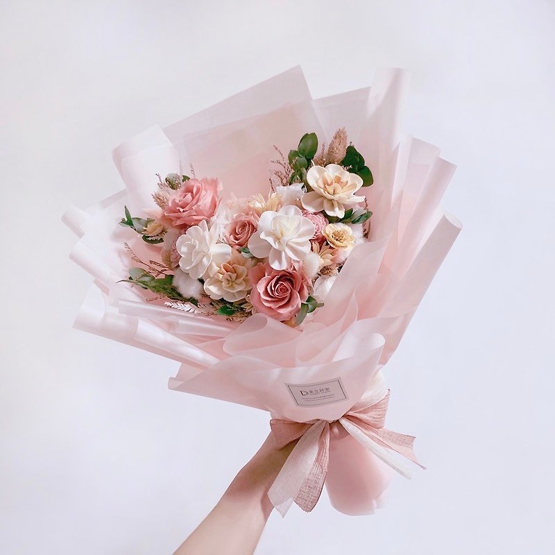 \心型花束/ 永生花束-干燥花束-求婚花束-周年纪念 - 干燥花/捧花 - 植物．花 粉红色