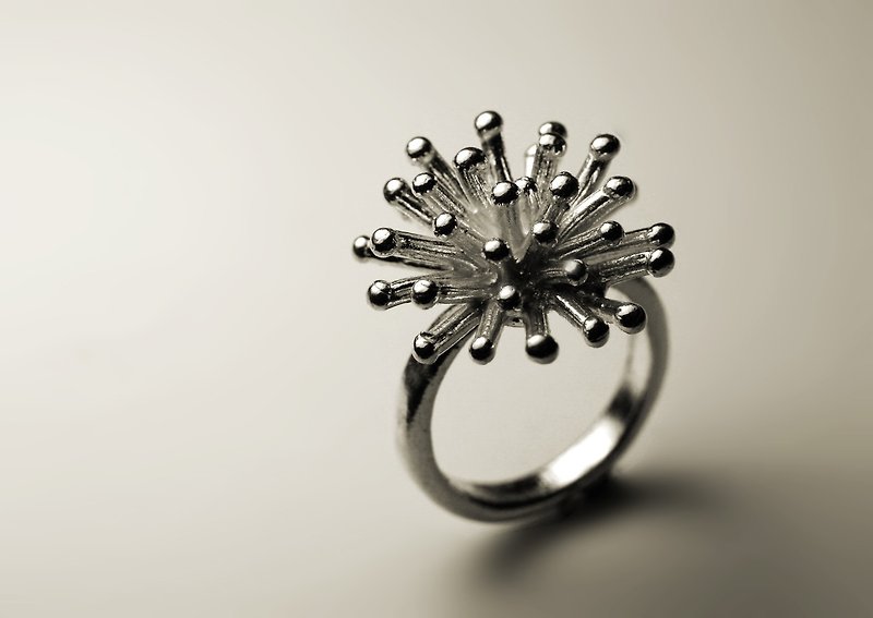 大烟火银戒指 - 戒指 - 其他金属 银色