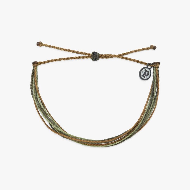 Pura Vida 美国手工 OLIVE 黄褐橄榄 基本款可调式防水冲浪手环 - 手链/手环 - 防水材质 咖啡色