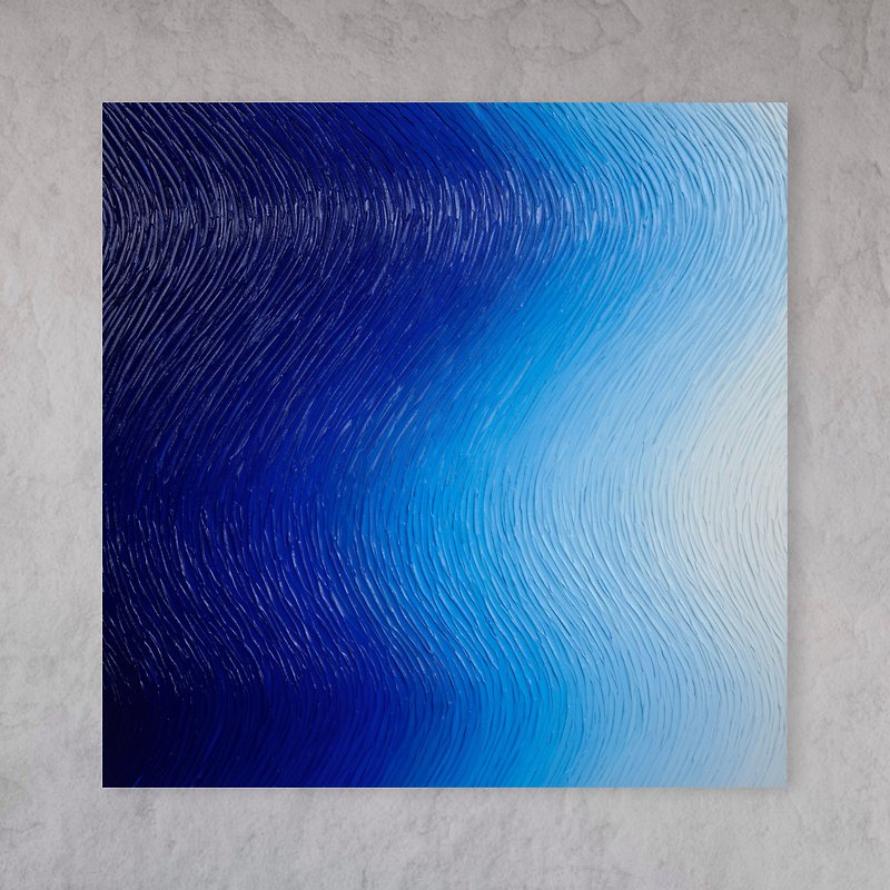 【青色の絵画】アート - ブルー 大きめ 抽象的 グラデーション - 海报/装饰画/版画 - 压克力 蓝色