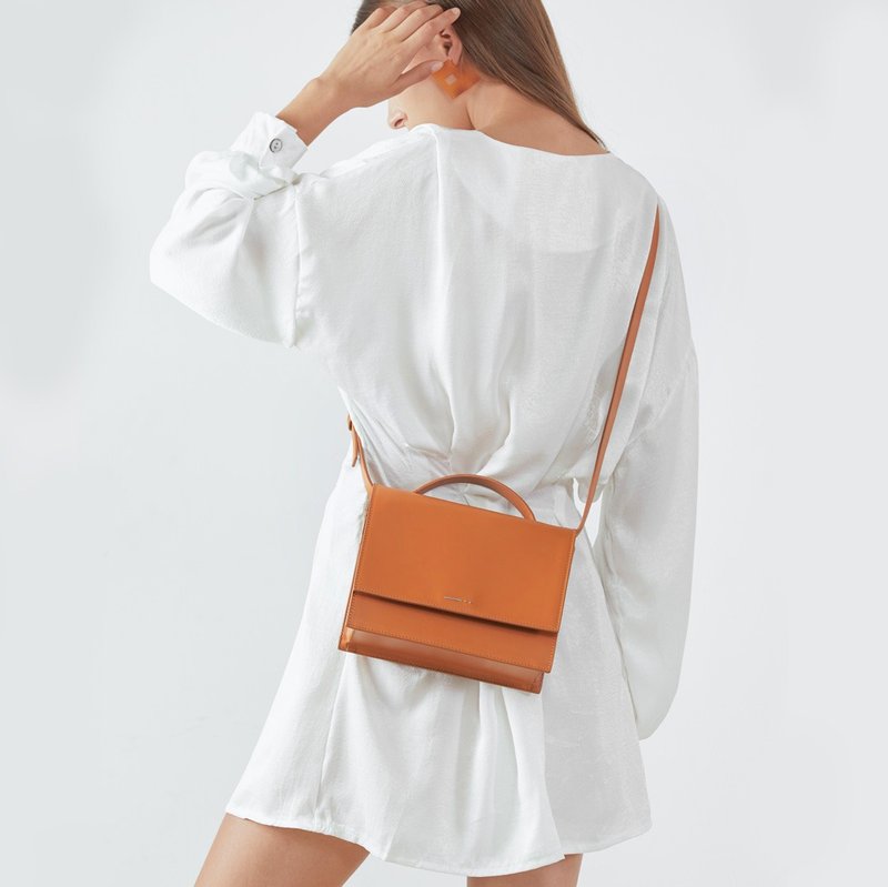 DA03 Crossbody – Brown (Minimal Leather Bag) - 手提包/手提袋 - 真皮 咖啡色