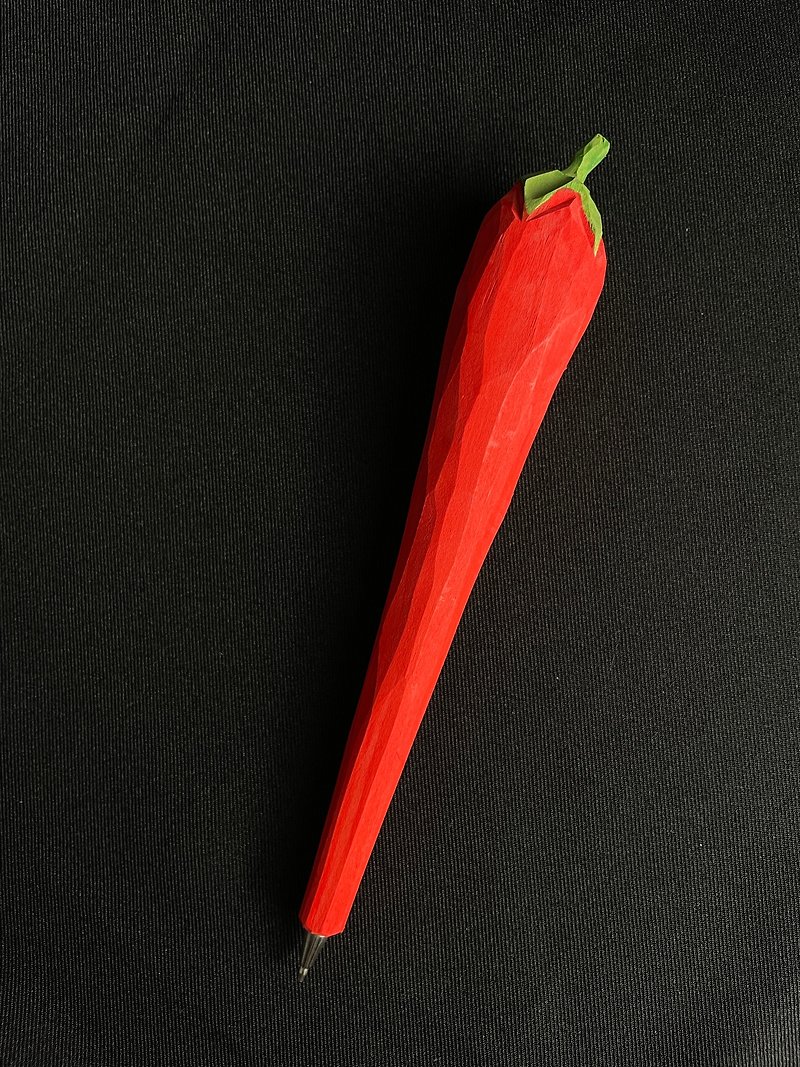 蔬菜造型木质原子笔-红辣椒 - 圆珠笔/中性笔 - 木头 红色