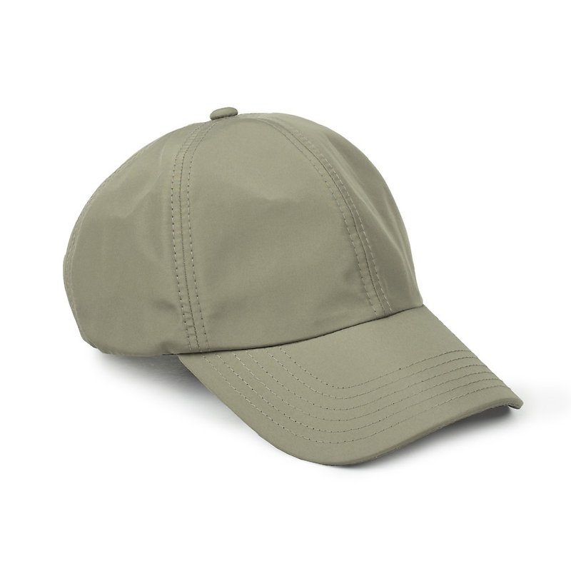 防泼水素面球帽 Water Repellent Plain Cap (灰绿) - 帽子 - 防水材质 绿色