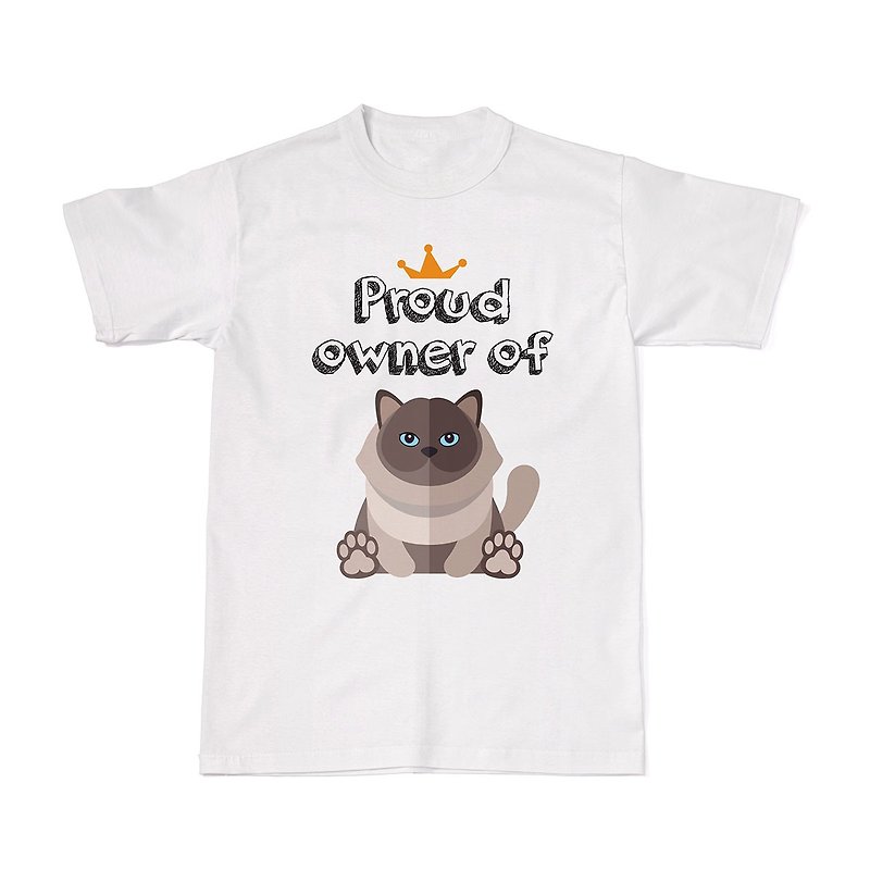 Proud Cat Owners Tees - Ragdoll Cat - 女装 T 恤 - 棉．麻 白色