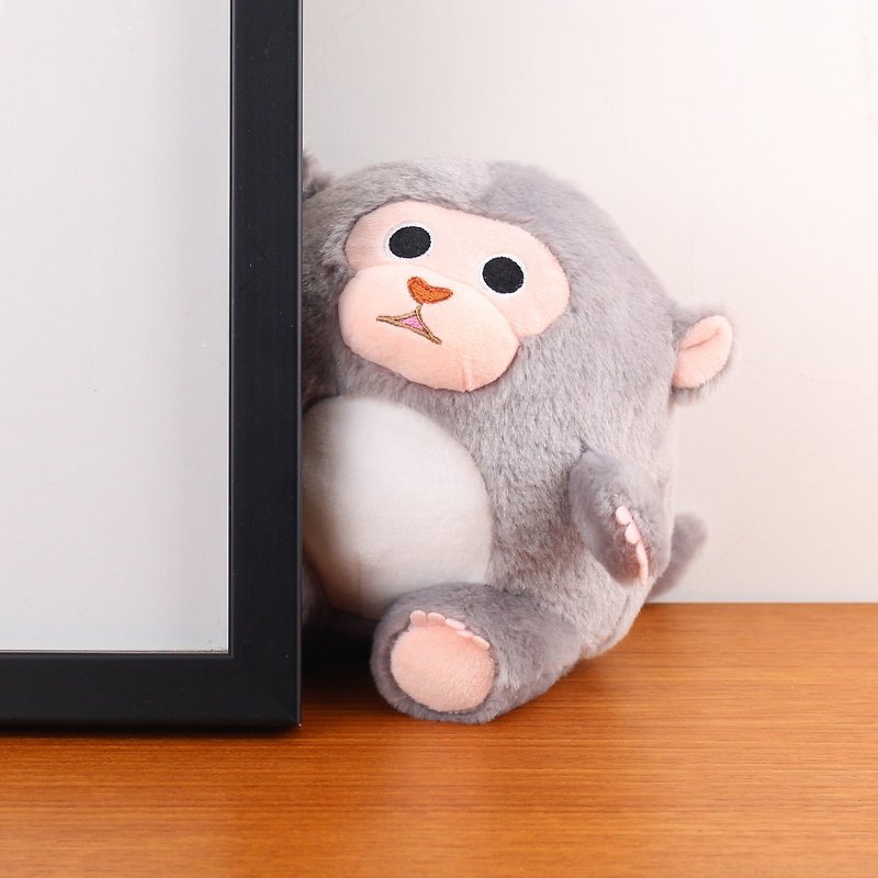 【夯夯动物】台湾猕猴 玩偶 - 玩偶/公仔 - 聚酯纤维 灰色